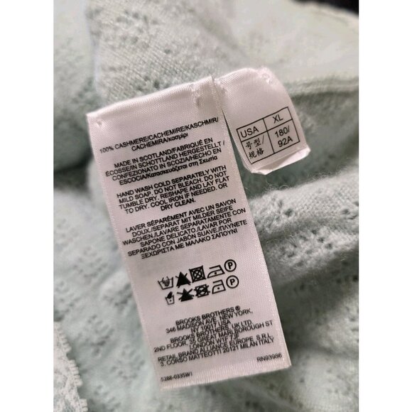 Brooks Brothers Womens 100% Cashmere Sweater Size XL Embroidered Flower - Picture 7 of 8